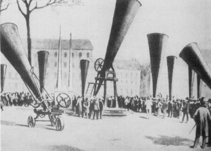 Hail cannons at the 3rd International Congress on Hail Shooting held in Lyon in 1901